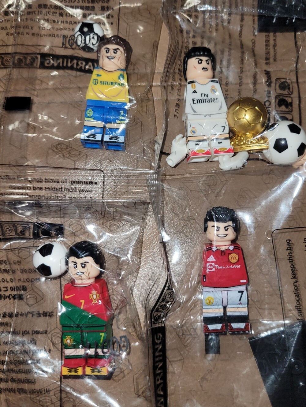 New 4 Ronaldo Soccer Minifigure Set